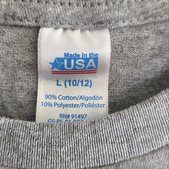 Made in the USA Gray Short Sleeve Graphic Flag Tee Made in America 2016 - Picture 3 of 5